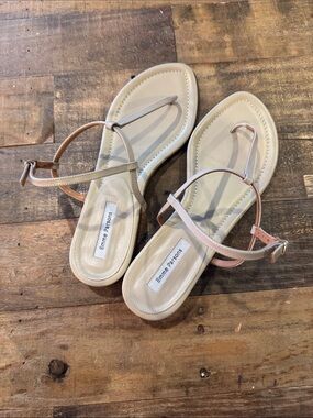 Emme Parsons Cecelia T-Strap Sandals in Bone Size 39